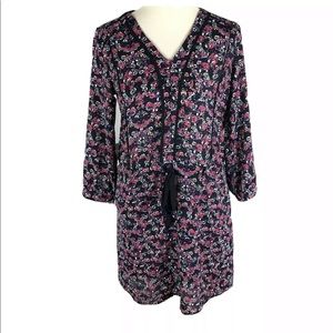 Aqua floral peasant dress size S